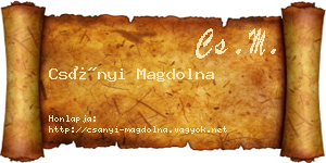 Csányi Magdolna névjegykártya