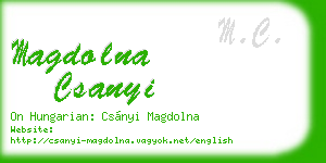 magdolna csanyi business card